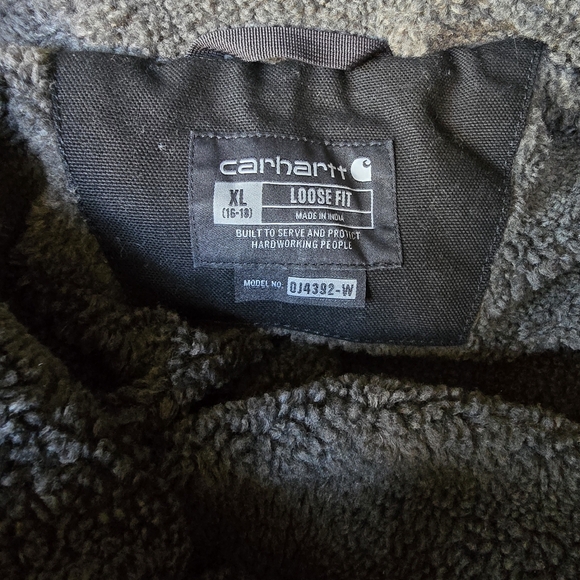 Carhartt Women's Washed Duck Sherpa Lined Jacket Black Gray - Picture 14 of 14